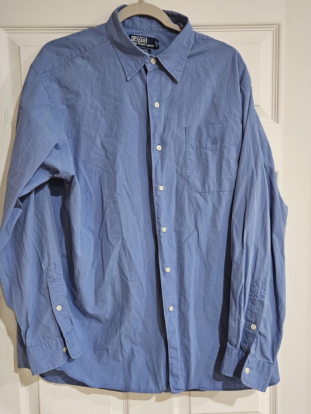 Polo Ralph Lauren Marlowe Long Sleeve Shirt Mens L Blue Embroidered Pony